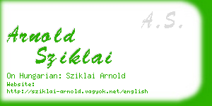 arnold sziklai business card